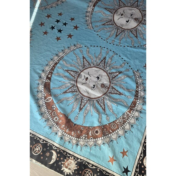 Earthbound Trading Co Celestial Sun Moon Tapestry Wall Hanging 86x79 India *read - Picture 2 of 9